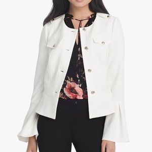 White House Black Market Bell-Sleeve Peplum Jacket